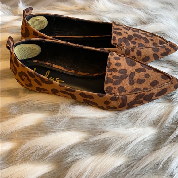 Lulus Slide Leopard Print Flats - Picture 1 of 6